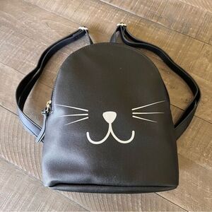 T-Shirt And Jeans Cat Adjustable Straps Backpack Black